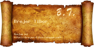 Brejer Tibor névjegykártya